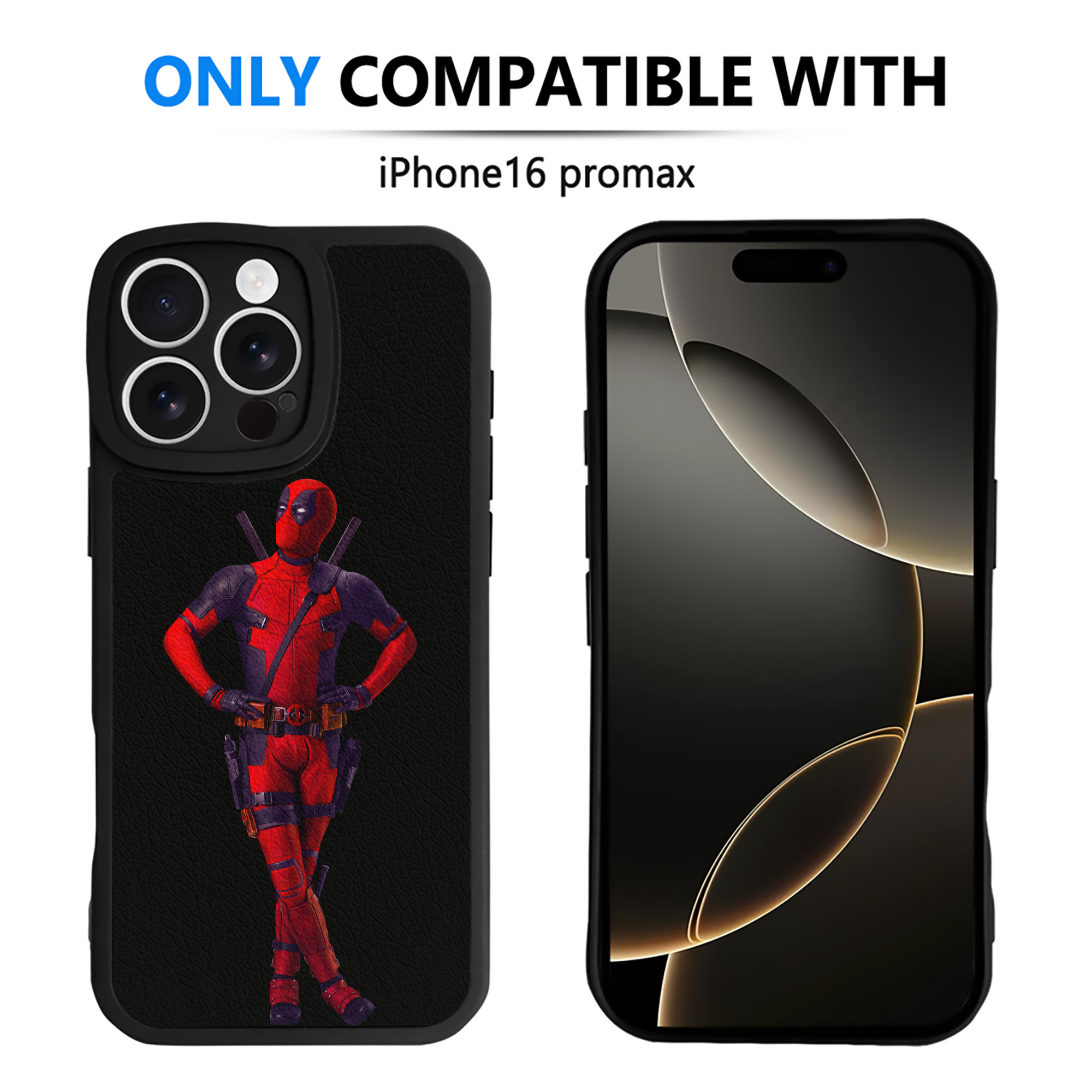 （画像用） Deadpool デッドプール 【iPhone 16シリーズ対応】シリコンスマホケース（レザー調） 材質：シリコン